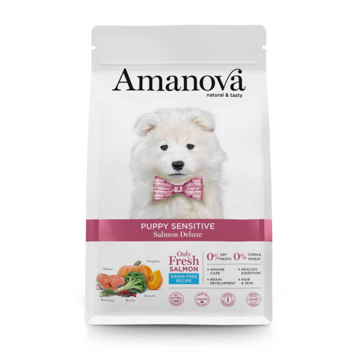 Amanova Puppy Sensitive Salmon Deluxe Grain Free Ξηρά Τροφή για Κουτάβια με Σολομό