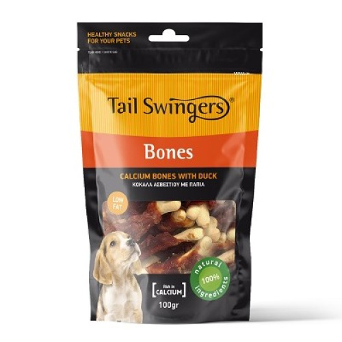 Tail Swingers Calcium Bones with Duck Λιχουδιές Σκύλου 100gr